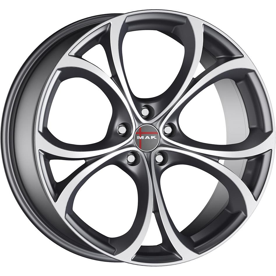 Diski R17 5x110 J7.5 ET39 MAK Lario Gun Met-Mirror Face