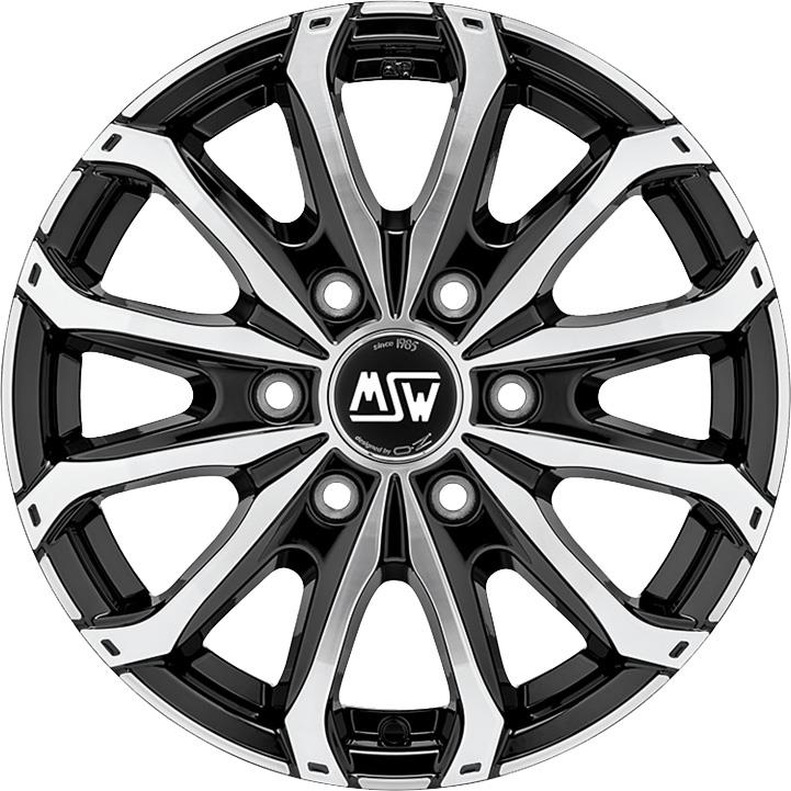 Diski R16 6x130 J6.5 ET62 MSW 48 Van 6 Holes Gloss Black Full Polished