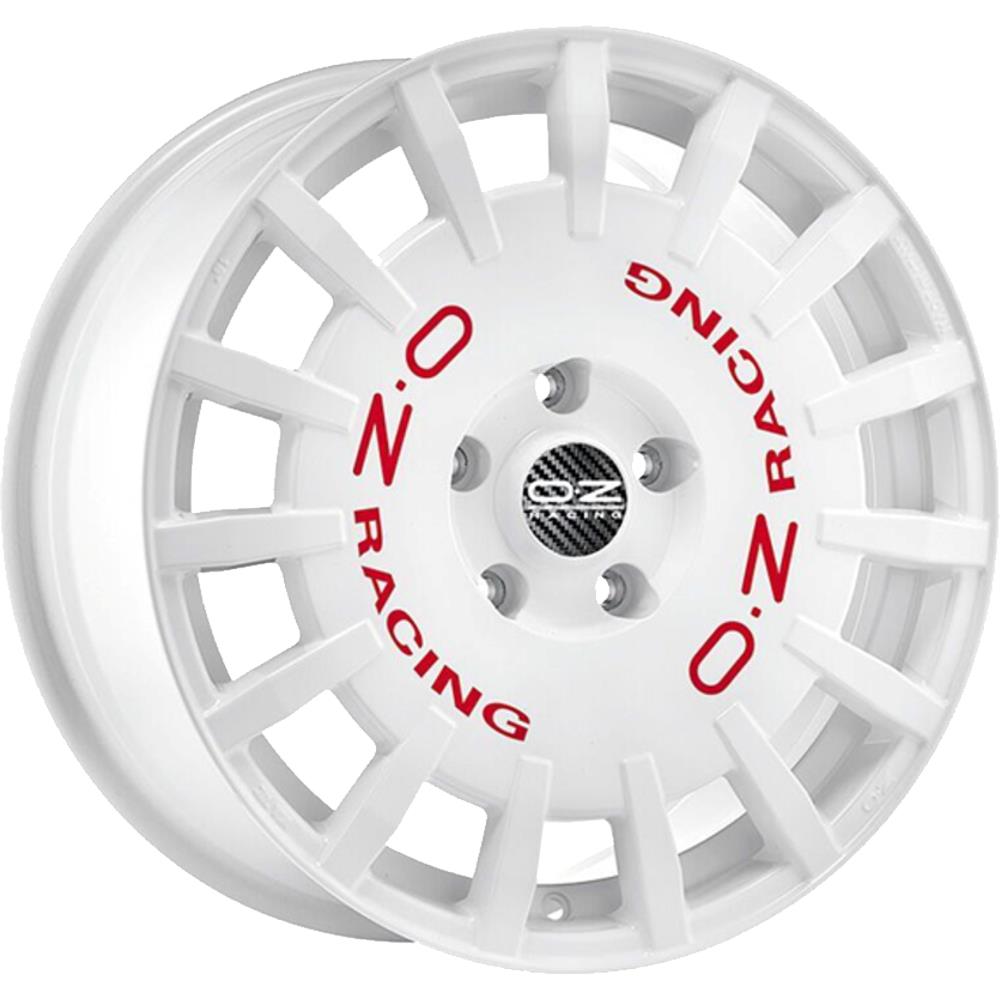 Diski R17 5x112 J8 ET45 OZ Racing Rally Racing Race White Red Lettering