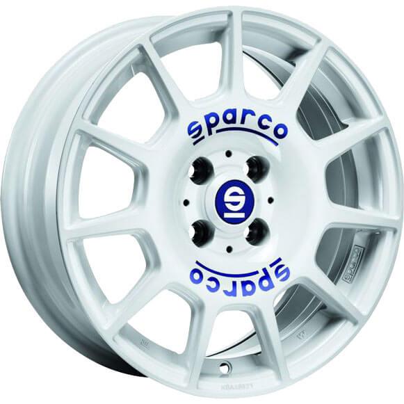 Diski R17 5x100 J7.5 ET48 Sparco Terra White Blue Lettering