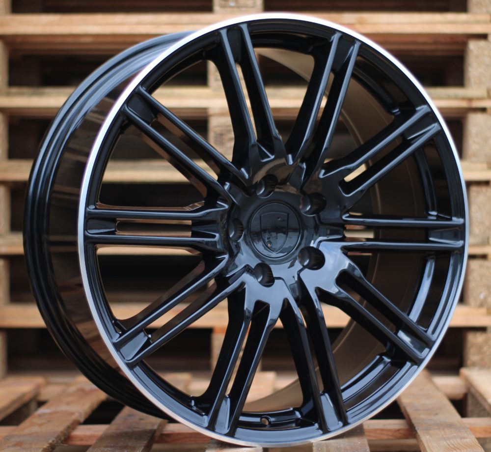 Diski R20 5x130 J9.5 ET50 RACINGLINE BY476 PORCHE Black +Polished Lip