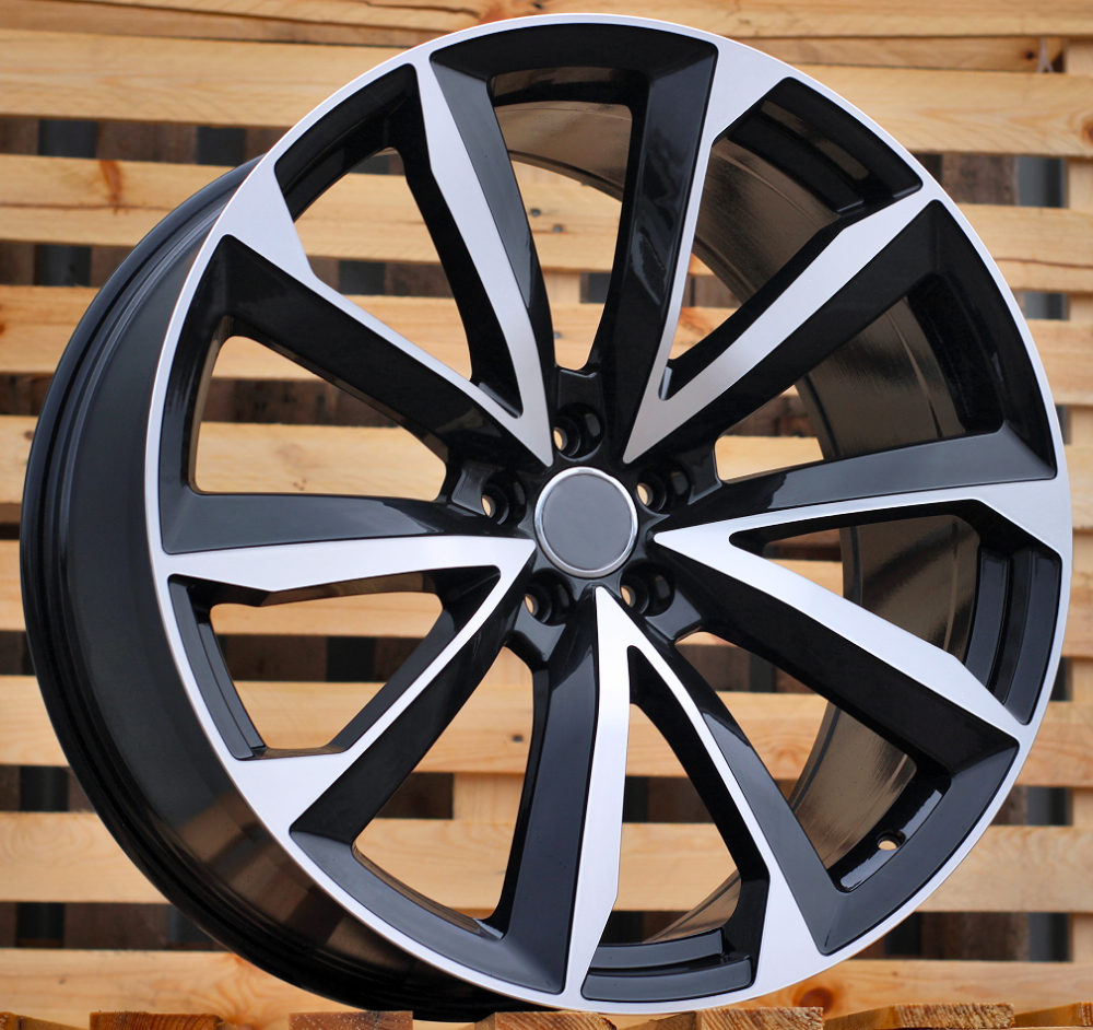 Diski R22 5x112 J10 ET26 RACINGLINE B5815 AUDI Black Polished +PC