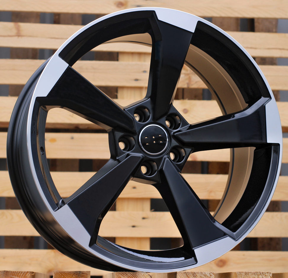 Diski R17 5x100 J7.5 ET40 RACINGLINE XE351 AUDI Black Polished