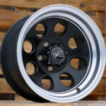 Diski R15 5×114.3 J8 ETM20 RACINGLINE XF171 4X4 Black Half Matt +Polished Lip