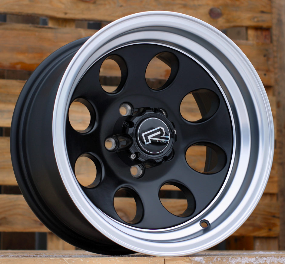 Diski R15 5x114.3 J8 ETM20 RACINGLINE XF171 4X4 Black Half Matt +Polished Lip