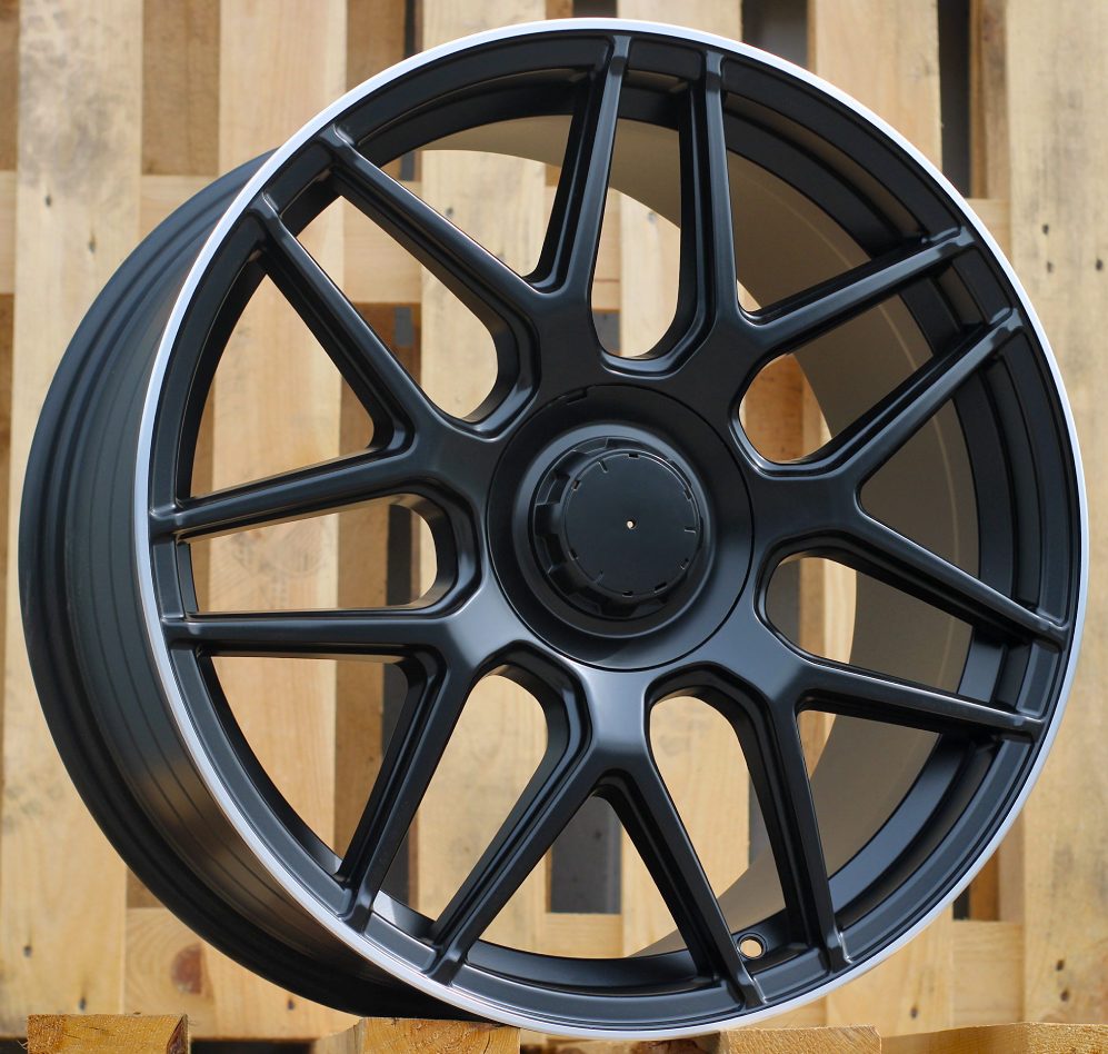 Diski R19 5x112 J8 ET43 RACINGLINE FE195 MERCEDES Black Half Matt +Polished Lip