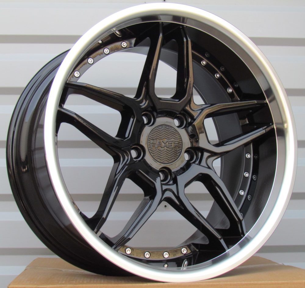 Diski R18 5x120 J10 ET15 HAXER SSA01 Black +Polished Lip (Rear+Front)