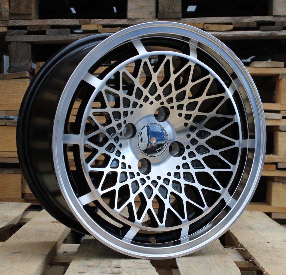 Diski R15 4x100 J8 ET25 RACINGLINE LU519 Black Polished