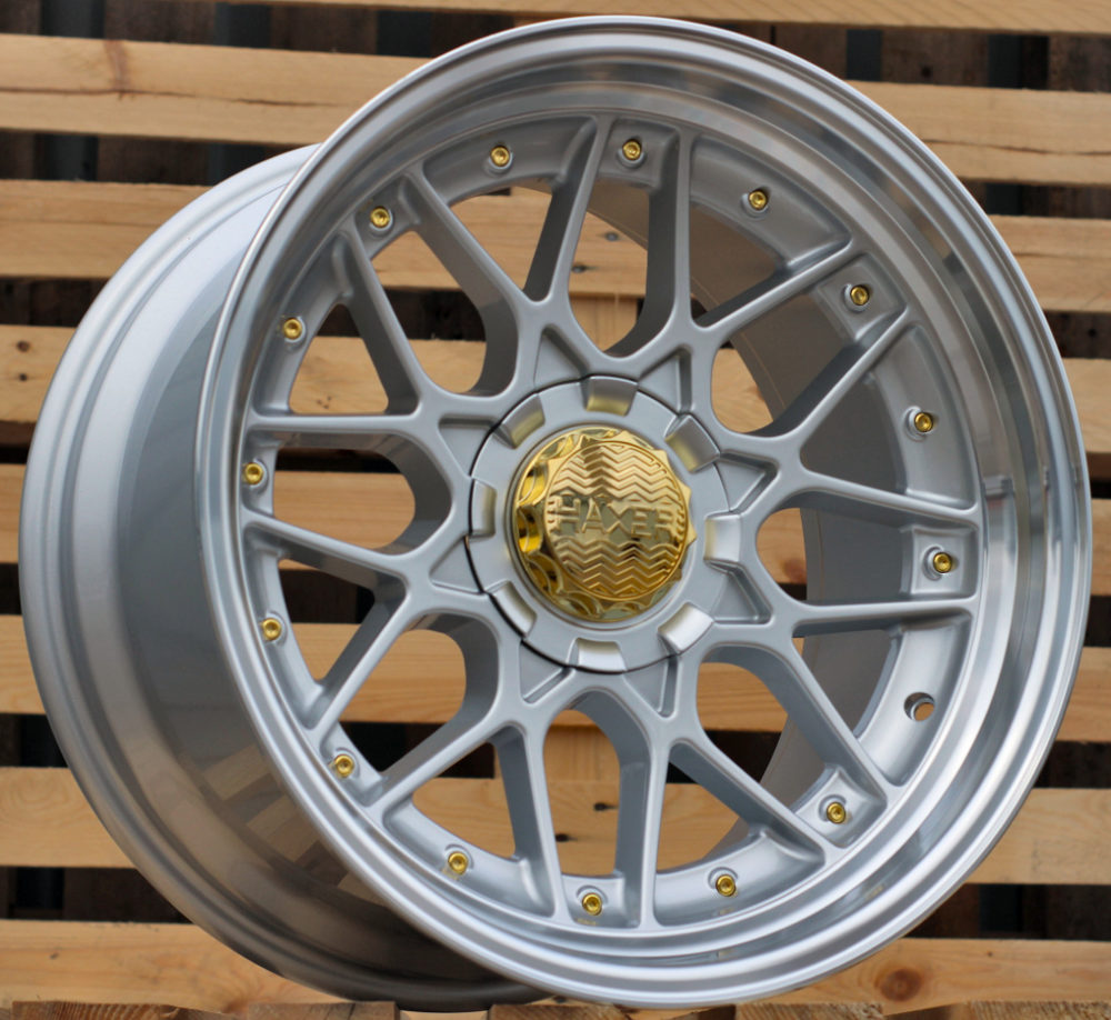 Diski R15 8x100/114 J8 ET30 HAXER HX025 Silver +Polished Lip