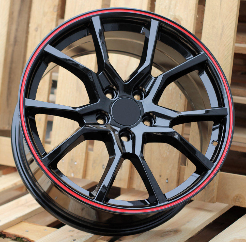 Diski R18 5x114.3 J8 ET45 RACINGLINE B1418 HONDA Black With Red Line