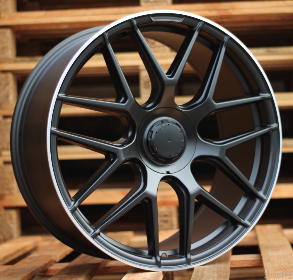 Diski R20 5x112 J8 ET43 RACINGLINE B5318 MERCEDES Black Half Matt +Polished Lip (Rear+Front)