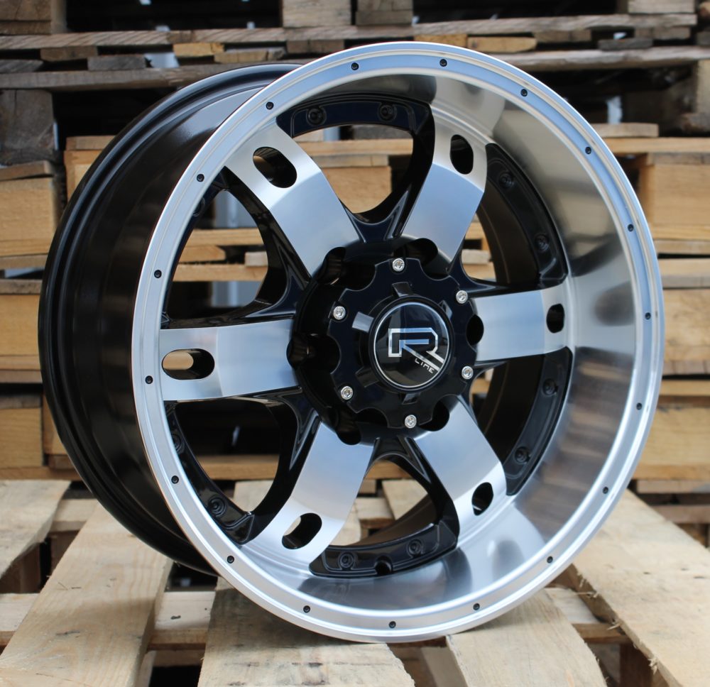 Diski R16 6x139.7 J8 ETM10 RACINGLINE BK749 4X4 Black Polished