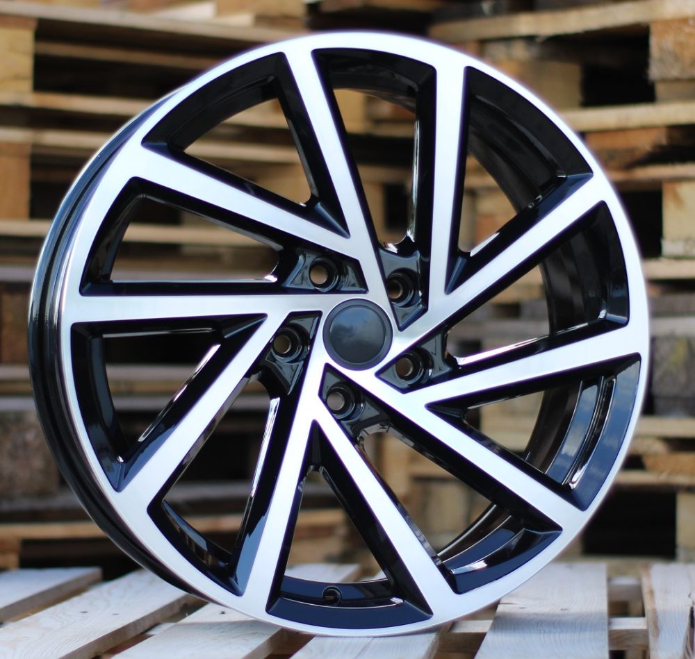 Diski R17 5x112 J7.5 ET45 RACINGLINE B5329 VW Black Polished