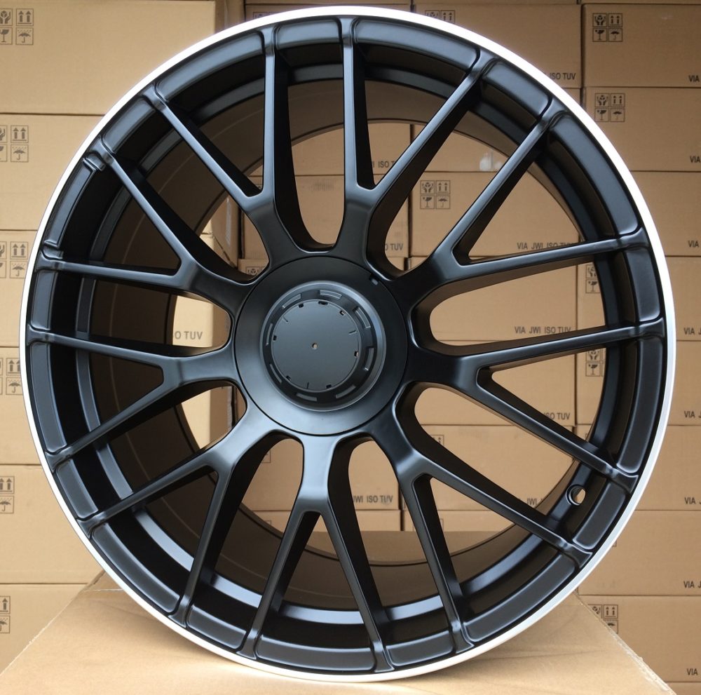 Diski R19 5x112 J9.5 ET35 RACINGLINE BK912 MERCEDES Black Half Matt +Polished Lip (Rear+Front)