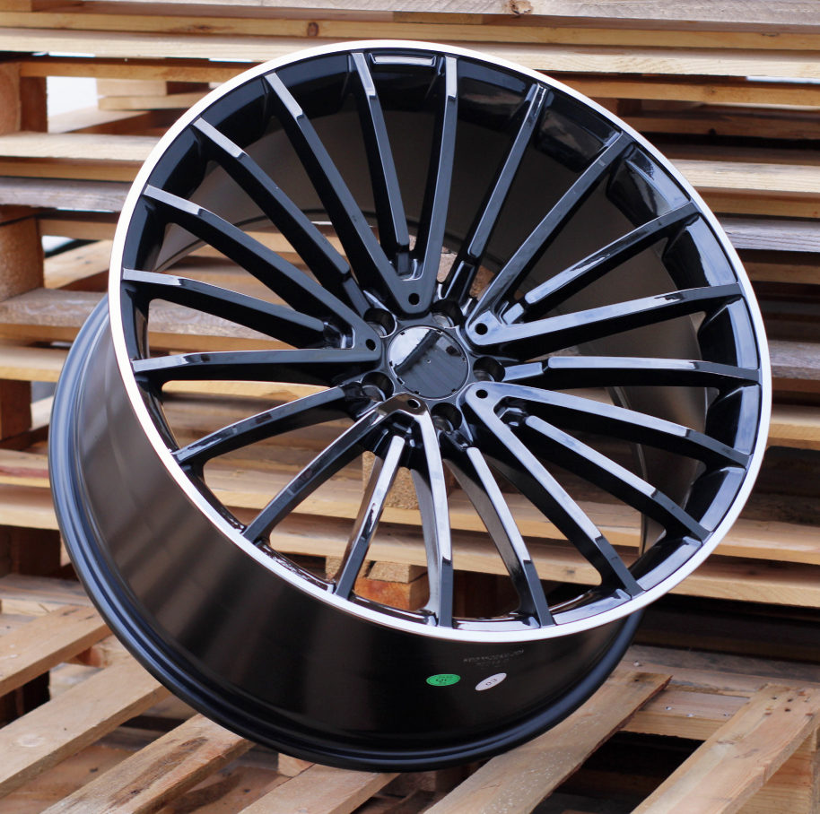 Diski R19 5x112 J8.5 ET38 RACINGLINE MR532 MERCEDES Black +Polished Lip