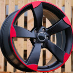 Diski R19 5×112 J8.5 ET45 RACINGLINE BK217 AUDI Black With Red Line