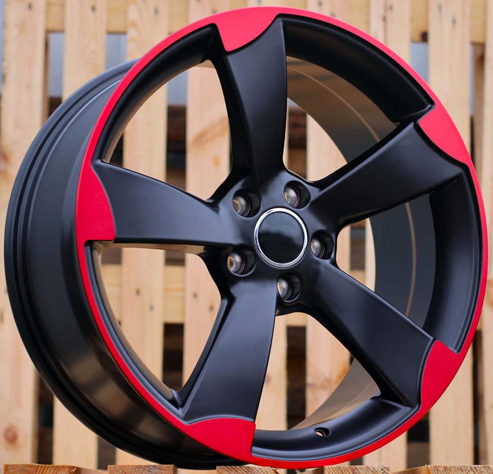 Diski R19 5x112 J8.5 ET45 RACINGLINE BK217 AUDI Black With Red Line