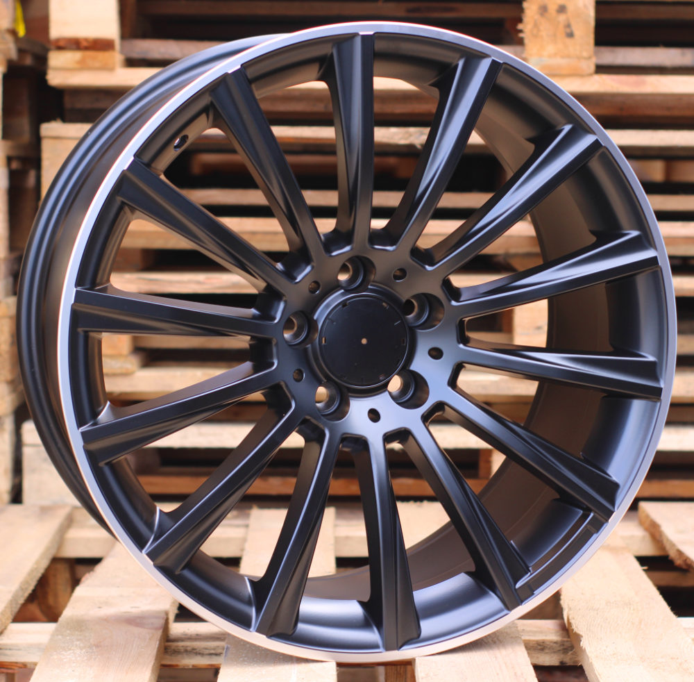 Diski R19 5x112 J8.5 ET38 RACINGLINE B1048 MERCEDES Black Half Matt +Polished Lip