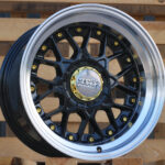 Diski R16 8×100/114 J8 ET15 HAXER A8078 Black +Polished Lip (Rear+Front)