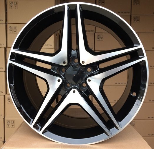 Diski R18 5x112 J9.5 ET45 RACINGLINE BY496 MERCEDES Black Polished +PC (Rear+Front)