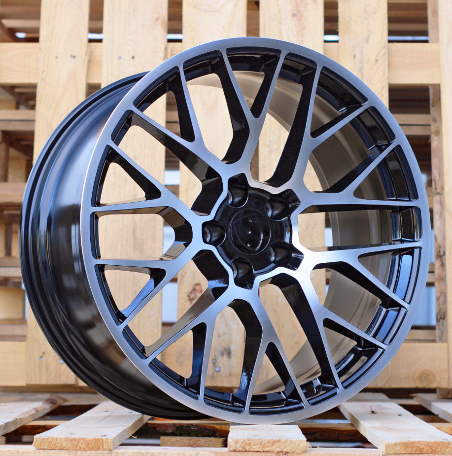 Diski R20 5x112 J9 ET26 RACINGLINE BK998 PORCHE Black Polished (Rear+Front)