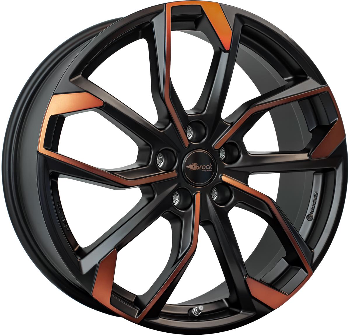 Diski R18 5x112 J8 ET45 RC Design RC34 Black Orange Matt (BOM)