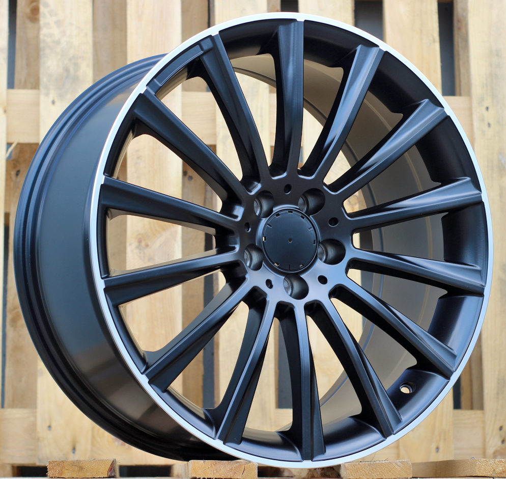 Diski R18 5x112 J8.5 ET48 RACINGLINE B1048 MERCEDES Black Half Matt +Polished Lip