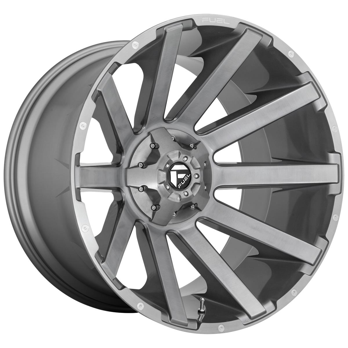 Diski R22 6x139.7 J10 ET-19 Fuel D714 Contra Brushed Gun Metal Tinted Clear