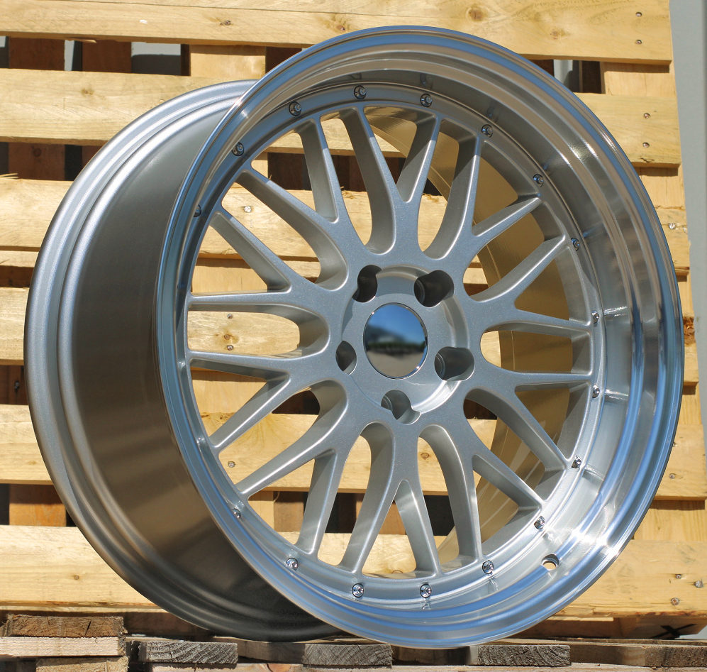 Diski R19 5x120 J9.5 ET38 RACINGLINE BK848 BMW Silver +Polished Lip (Rear+Front)