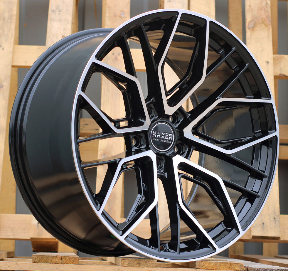Diski R19 5x112 J9.5 ET20 HAXER HX015F Black Polished (HYBRID FORGED)