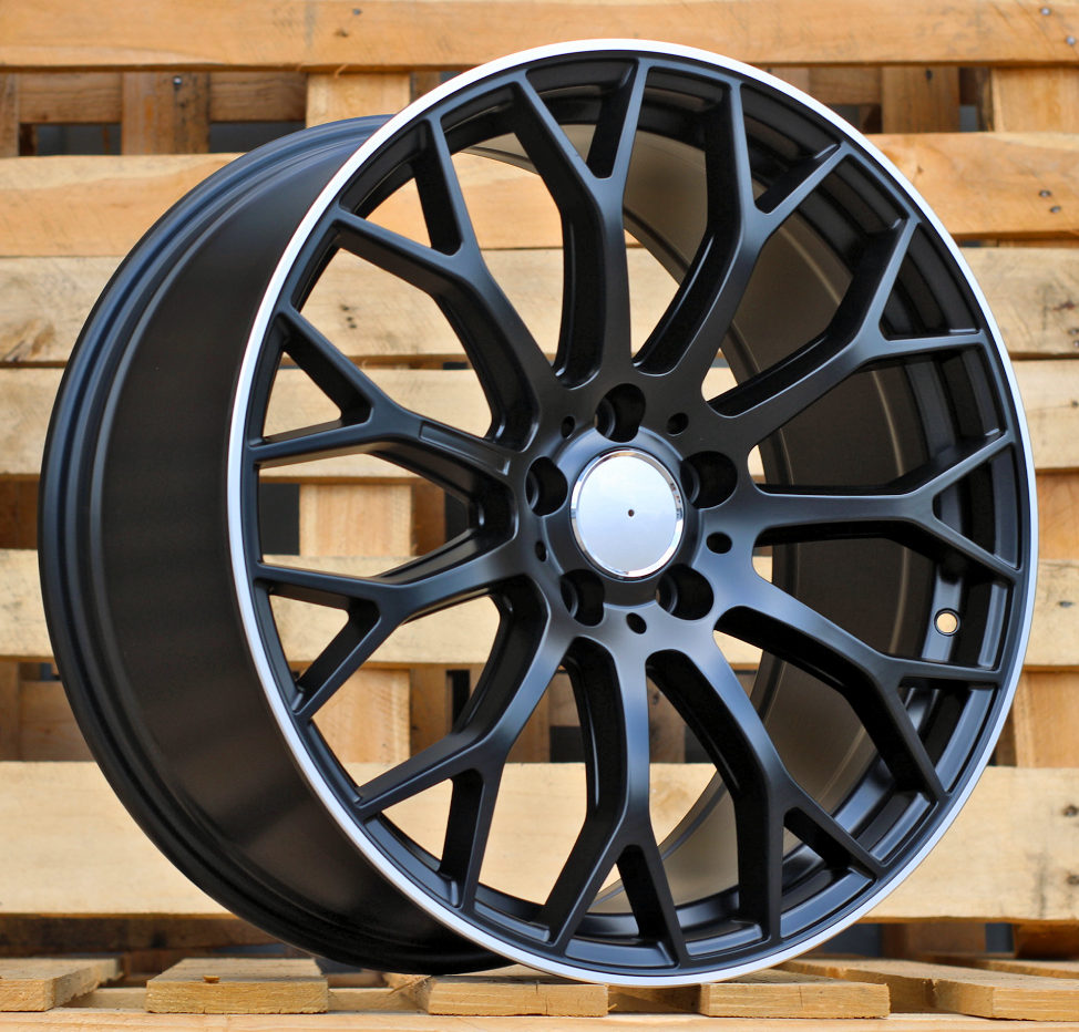 Diski R19 5x112 J8 ET40 RACINGLINE YS1180 MERCEDES Black Half Matt +Polished Lip (Rear+Front)