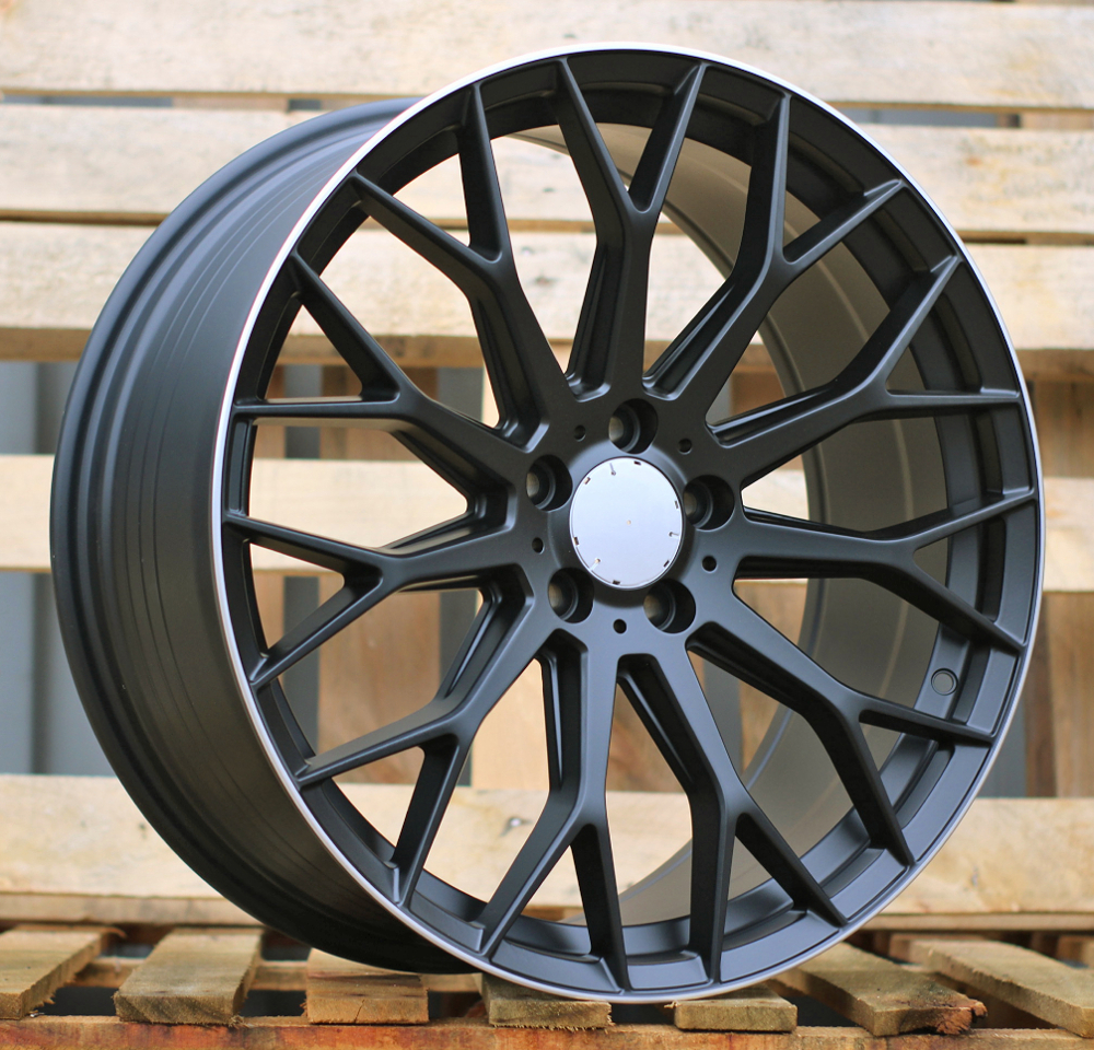 Diski R19 5x112 J8 ET32.5 RACINGLINE YS1180 MERCEDES Black Half Matt +Polished Lip