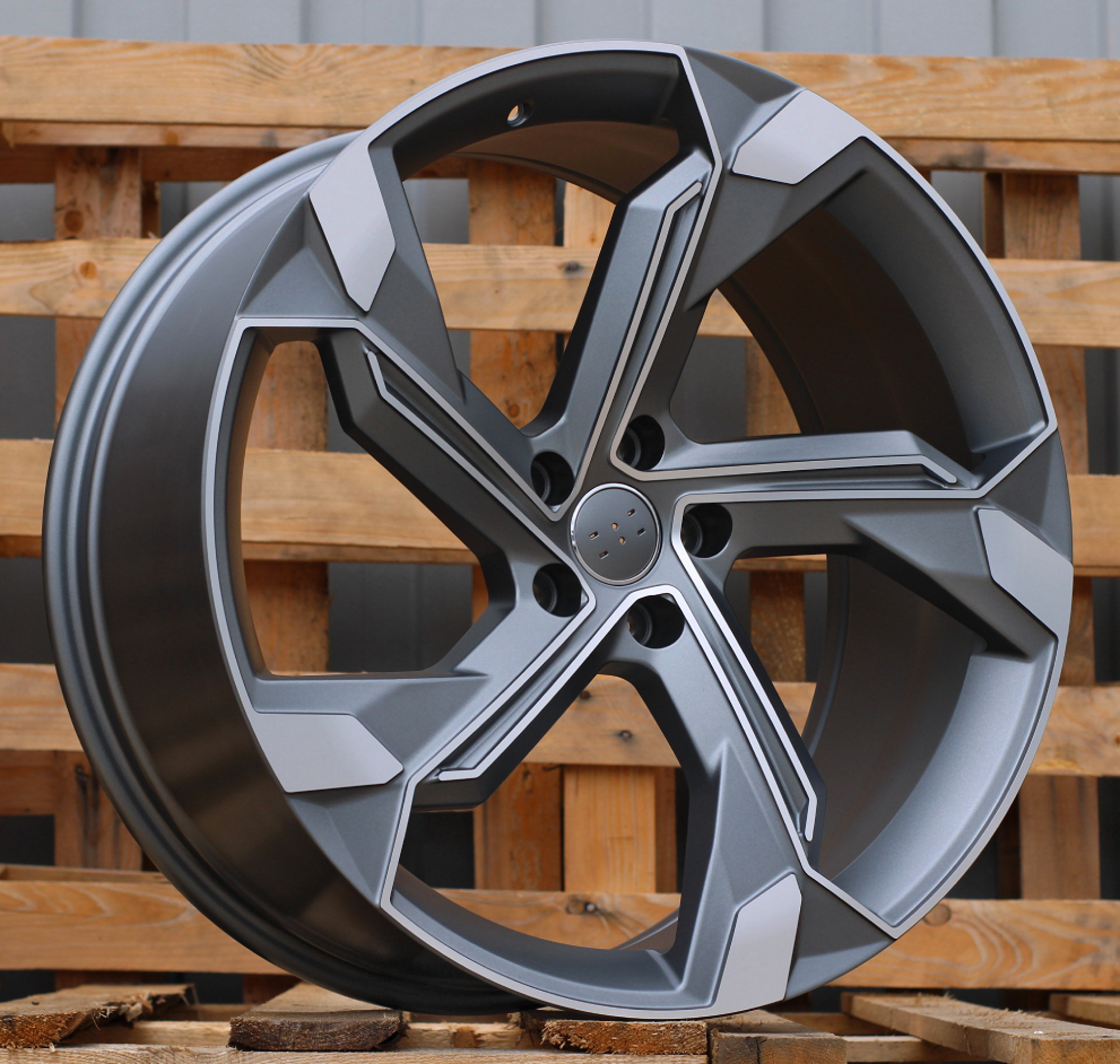 DISKI Y1201 Audi 5×112 R20 J9 ET38 Grey Polished Half Matt