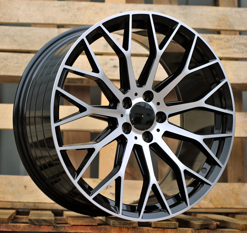 Diski R18 5x112 J8 ET43 RACINGLINE YS1180 MERCEDES Black Polished (HYBRID FORGED)