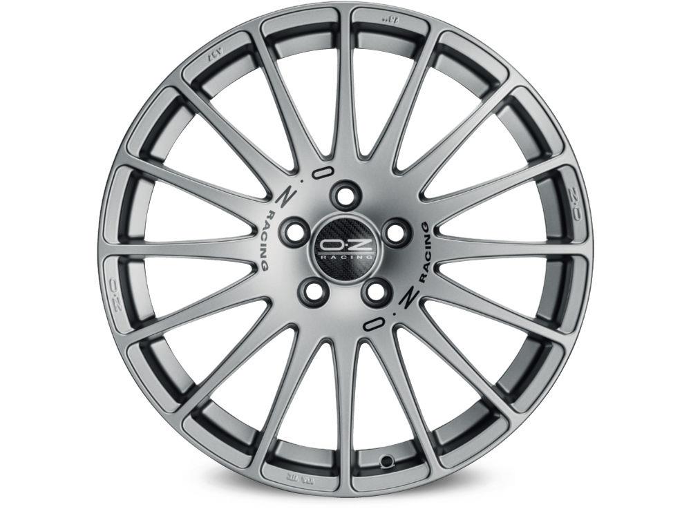 Diski R17 5x112 J7.5 ET50 OZ Racing Superturismo GT Grigio Corsa Black Lettering