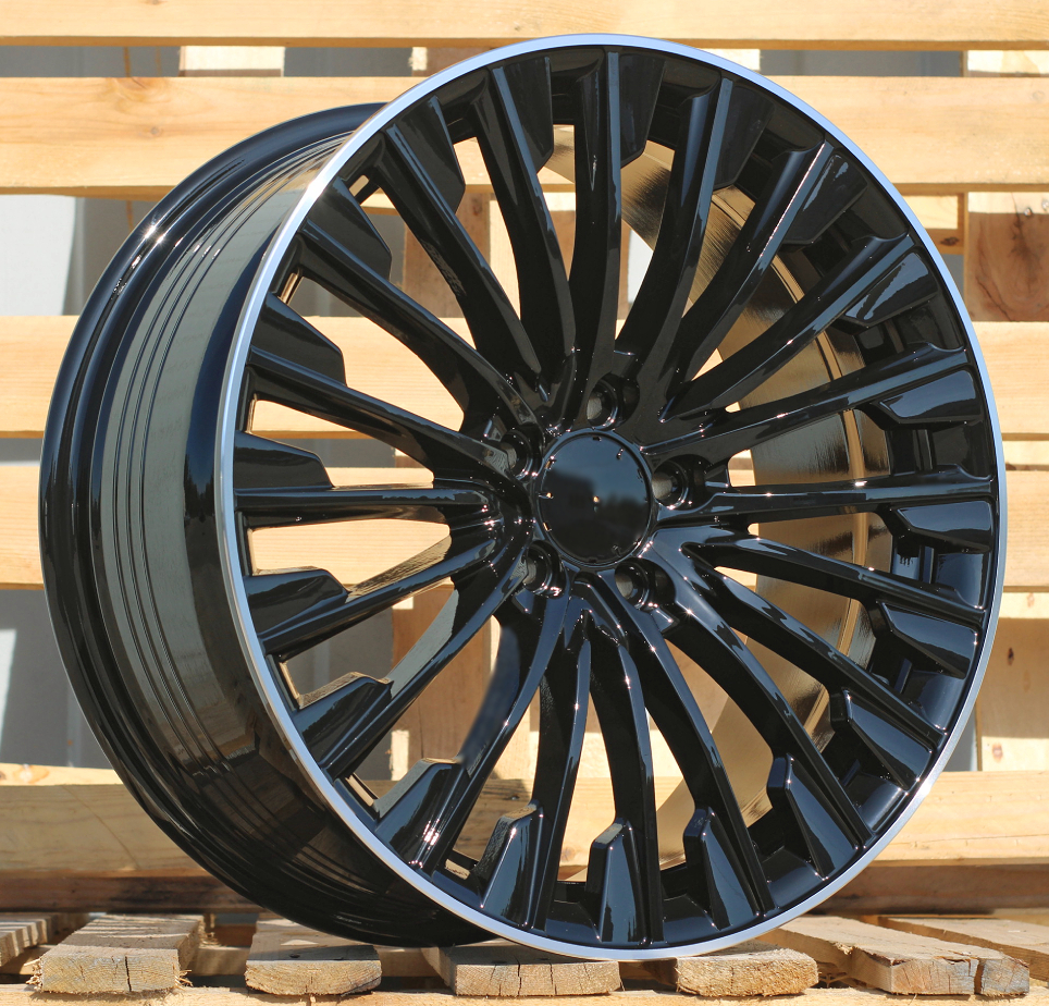 Diski R18 5x112 J8 ET35 RACINGLINE FBX132 MERCEDES Black +Polished Lip (HYBRID FORGED)