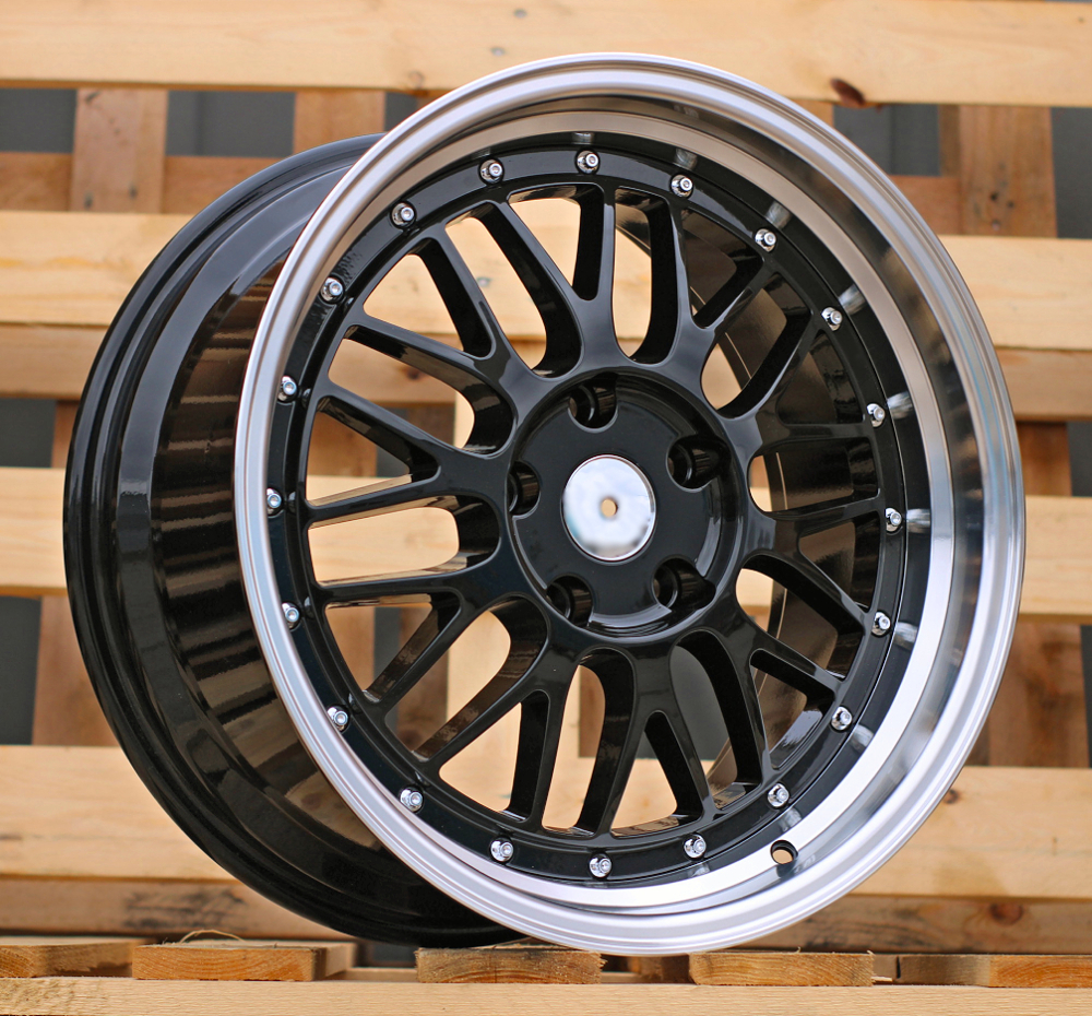 Diski R18 5x120 J8 ET35 RACINGLINE A1025 Black +Polished Lip (Rear+Front)