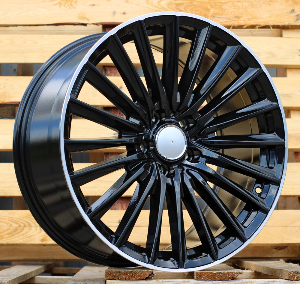 Diski R19 5x112 J9 ET45 RACINGLINE B5909 MERCEDES Black +Polished Lip