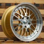 Diski R18 5×120 J9 ET35 RACINGLINE A1025 Yellow +Polished Lip (Rear+Front)