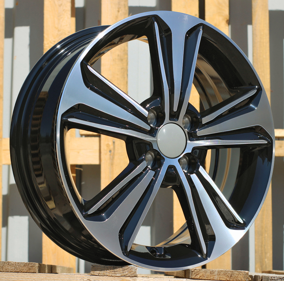 Diski R16 4x100 J6 ET50 RACINGLINE B1627 HYUNDAI Black Polished