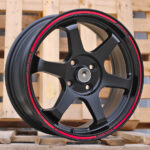 Diski R16 4×100 J7 ET38 RACINGLINE I6966 Black Matt +Red