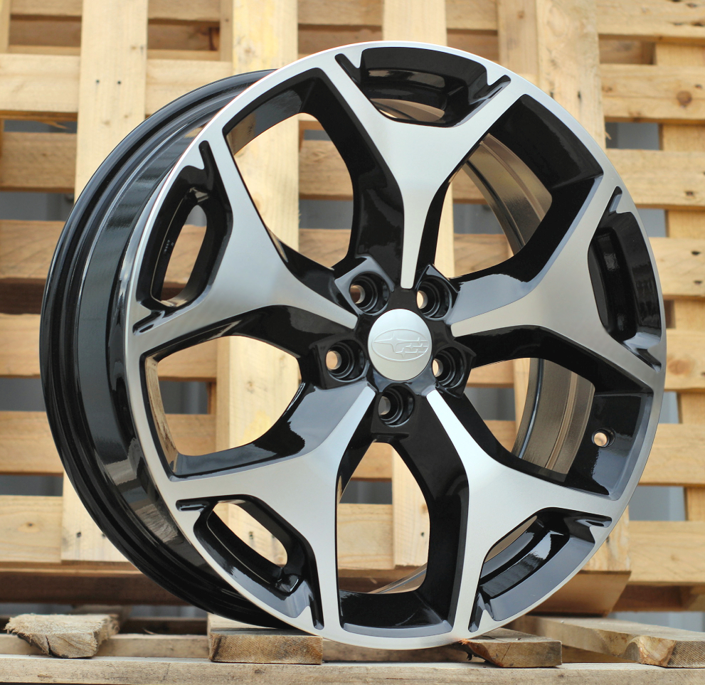 Diski R18 5x100 J7 ET48 RACINGLINE BY164 SUBARU Black Polished