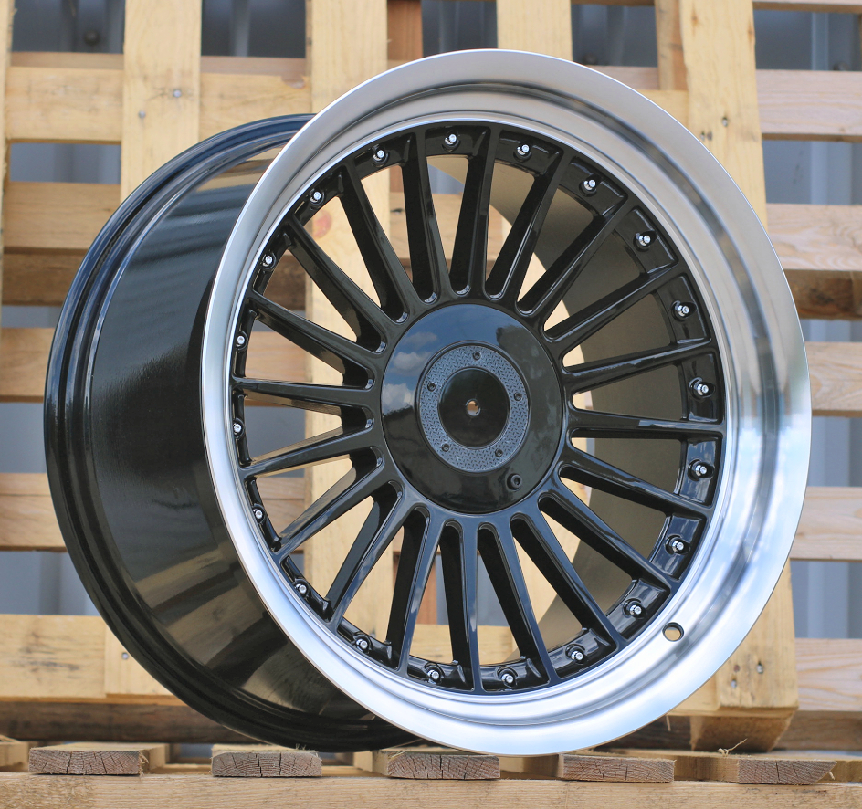 Diski R18 5x120 J8.5 ET20 RACINGLINE B1803 BMW Black +Polished Lip (Rear+Front)