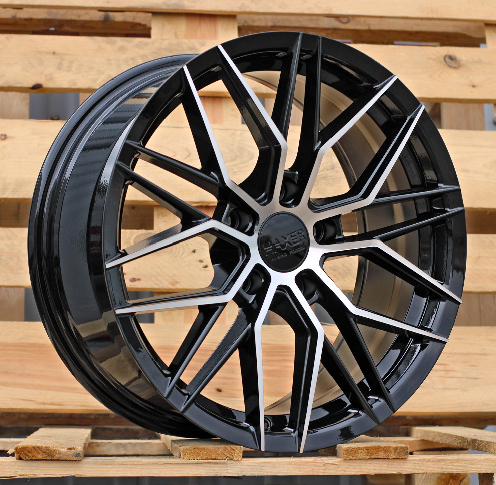 Diski R17 5x112 J7.5 ET40 HAXER HX035 Black Polished (Hybrid Forged)