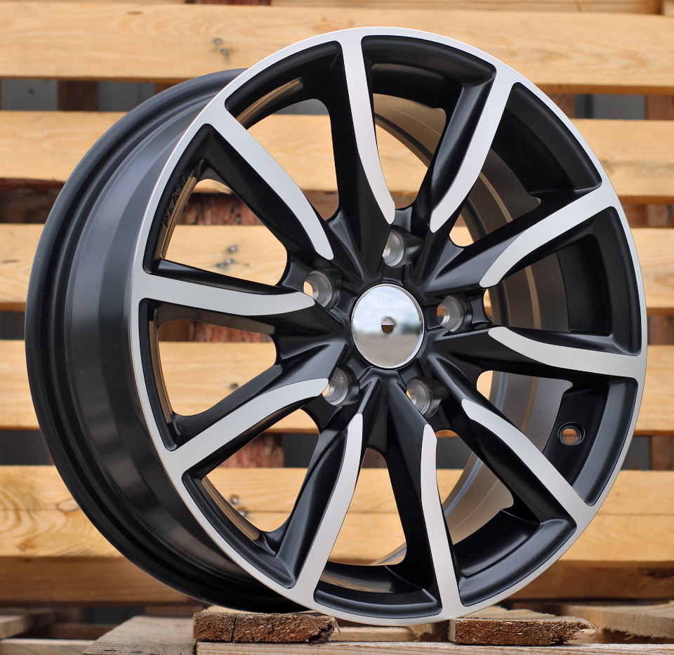 Diski R15 5x114.3 J6.5 ET40 RACINGLINE LU263 Black Polished Half Matt