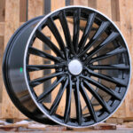 Diski R20 5×112 J9.5 ET45 RACINGLINE Y5909B MERCEDES Black +Polished Lip (Rear+Front)
