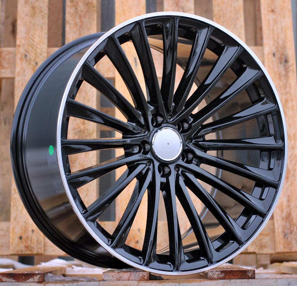 Diski R20 5x112 J9.5 ET45 RACINGLINE Y5909B MERCEDES Black +Polished Lip (Rear+Front)