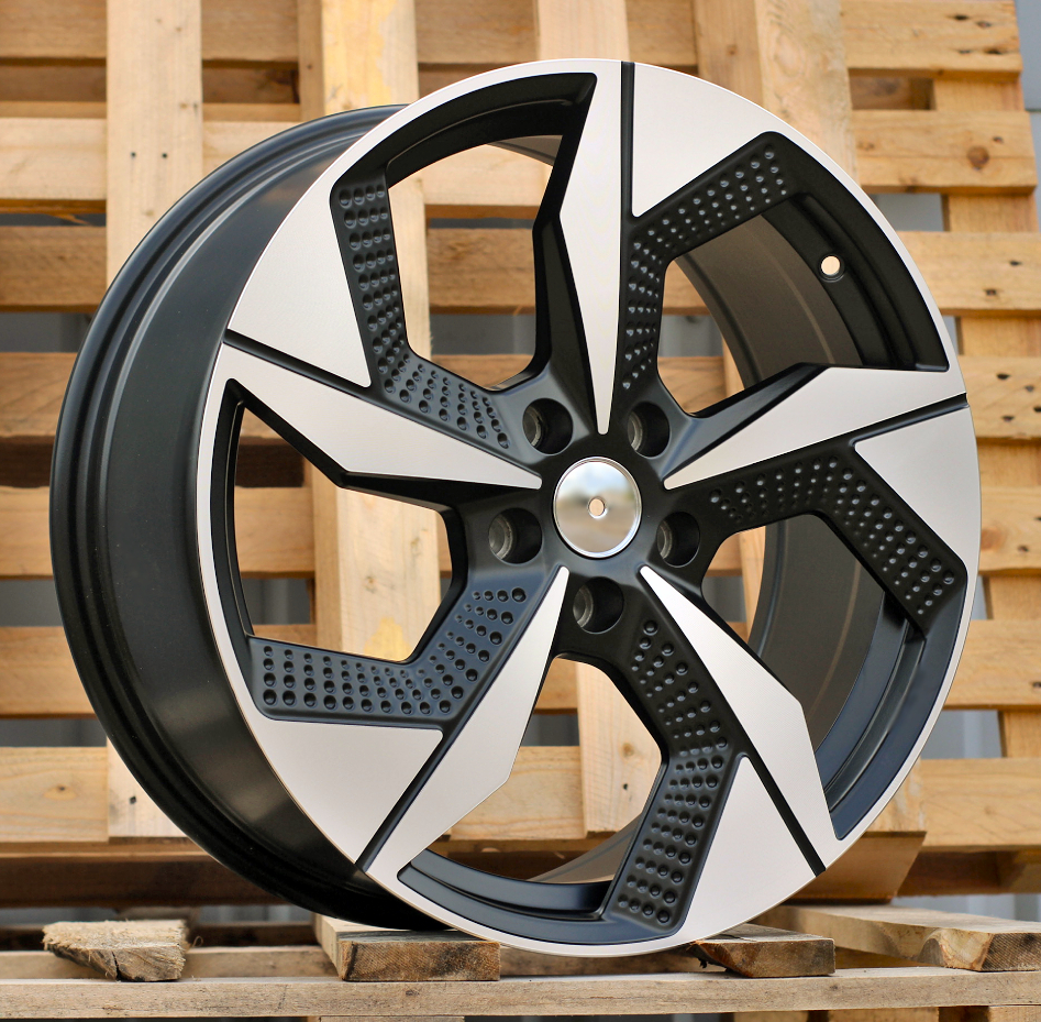 Diski R18 5x114.3 J7.5 ET50 RACINGLINE I5637 Black Polished Half Matt