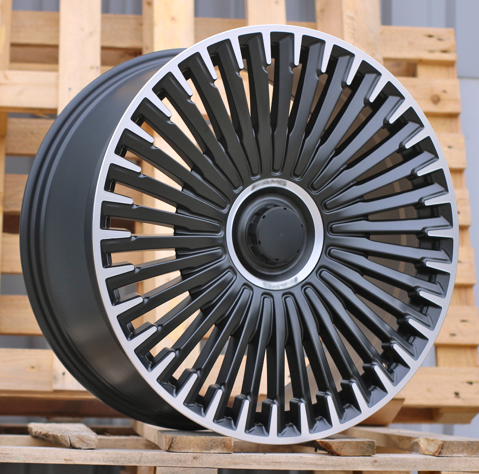 Diski R22 5x112 J9.5 ET32 RACINGLINE H3286F MERCEDES Black Polished Half Matt