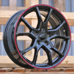 Diski R17 5×114.3 J7.5 ET45 RACINGLINE B1418 HONDA Black With Red Line